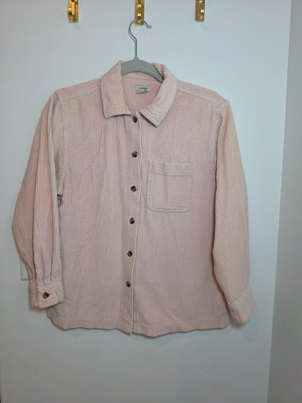L.L. Bean Corduroy Relaxed Shirt Jacket Women’s Size XS Petite Pockets